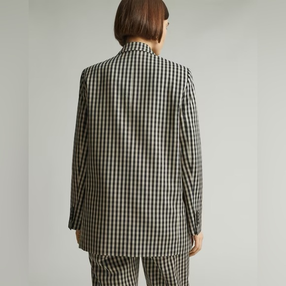 NWT Everlane - The Oversized Blazer in Buttersmooth. Khaki/Black Gingham size 2 - Picture 2 of 5